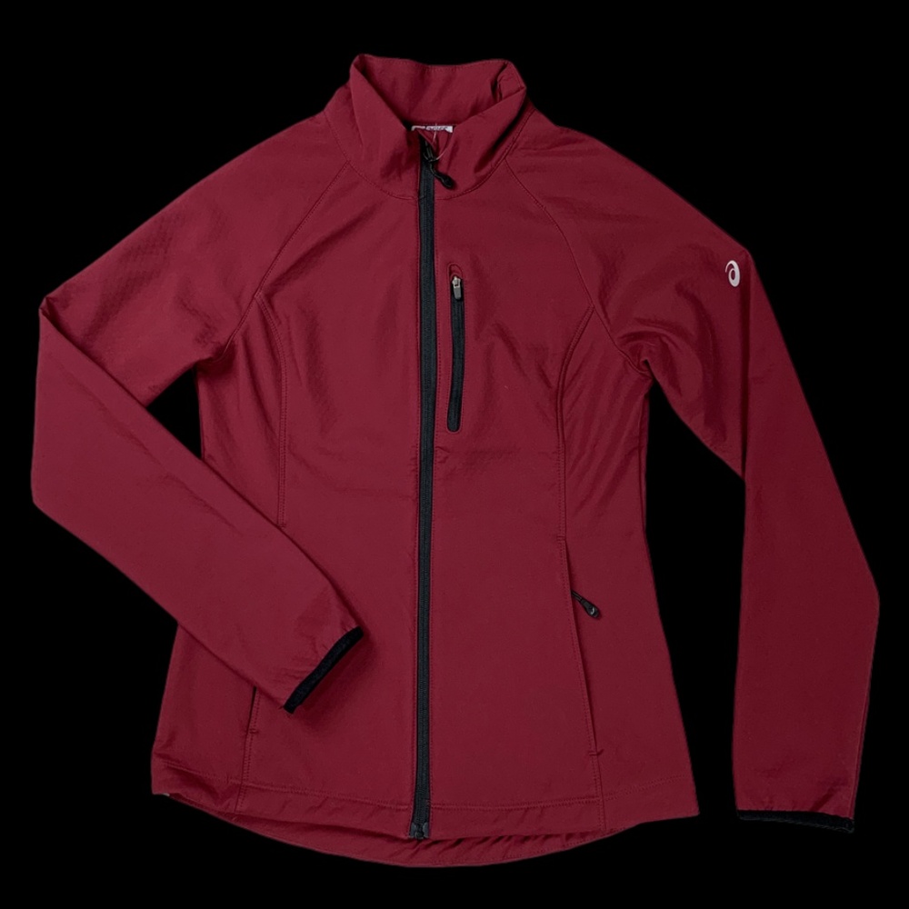 NWT Asics Soft Shell jacket zip up winter sweater coat red small activewear